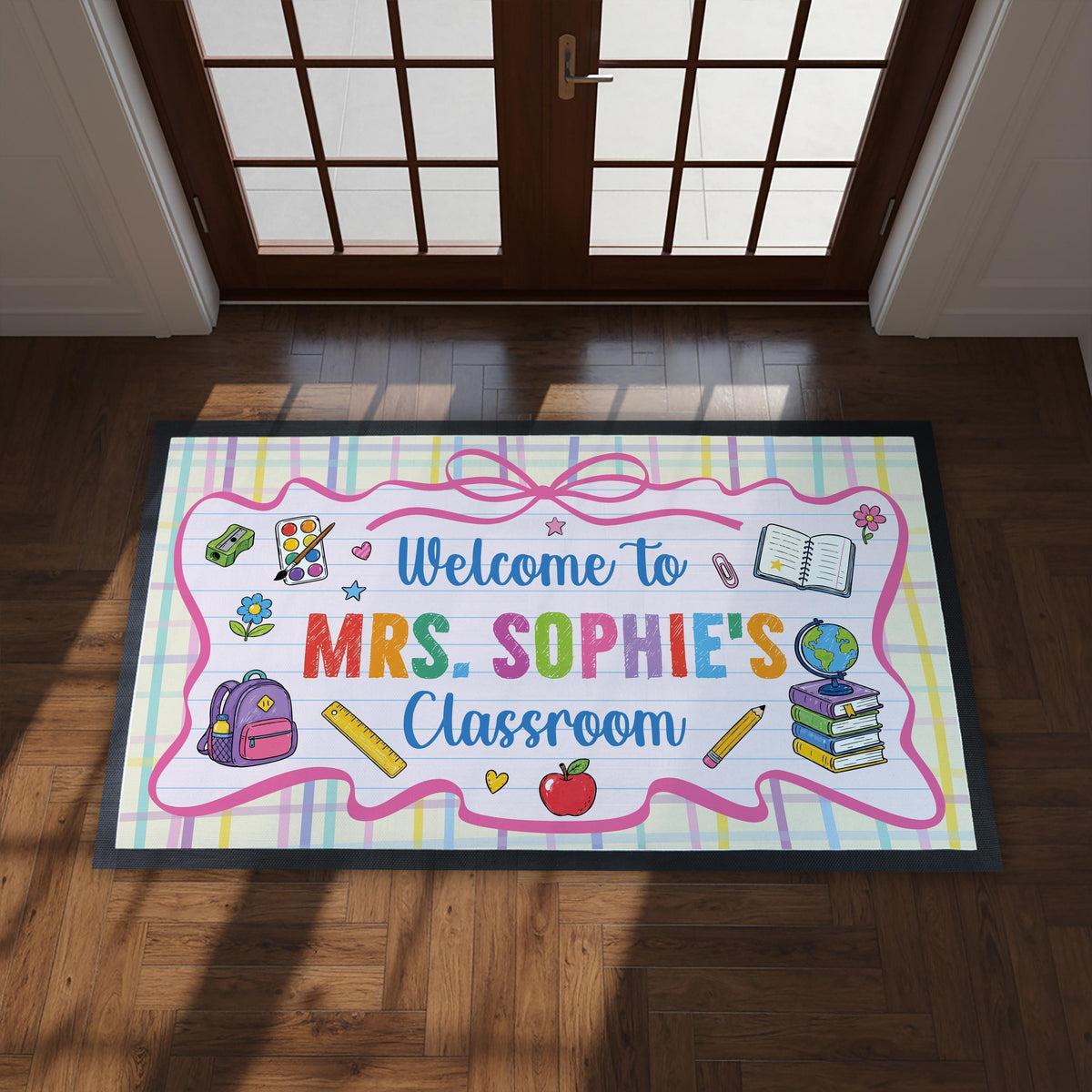 Personalized Classroom Doormat, Custom Teacher Welcome Mat, Welcome to My Classroom Mat