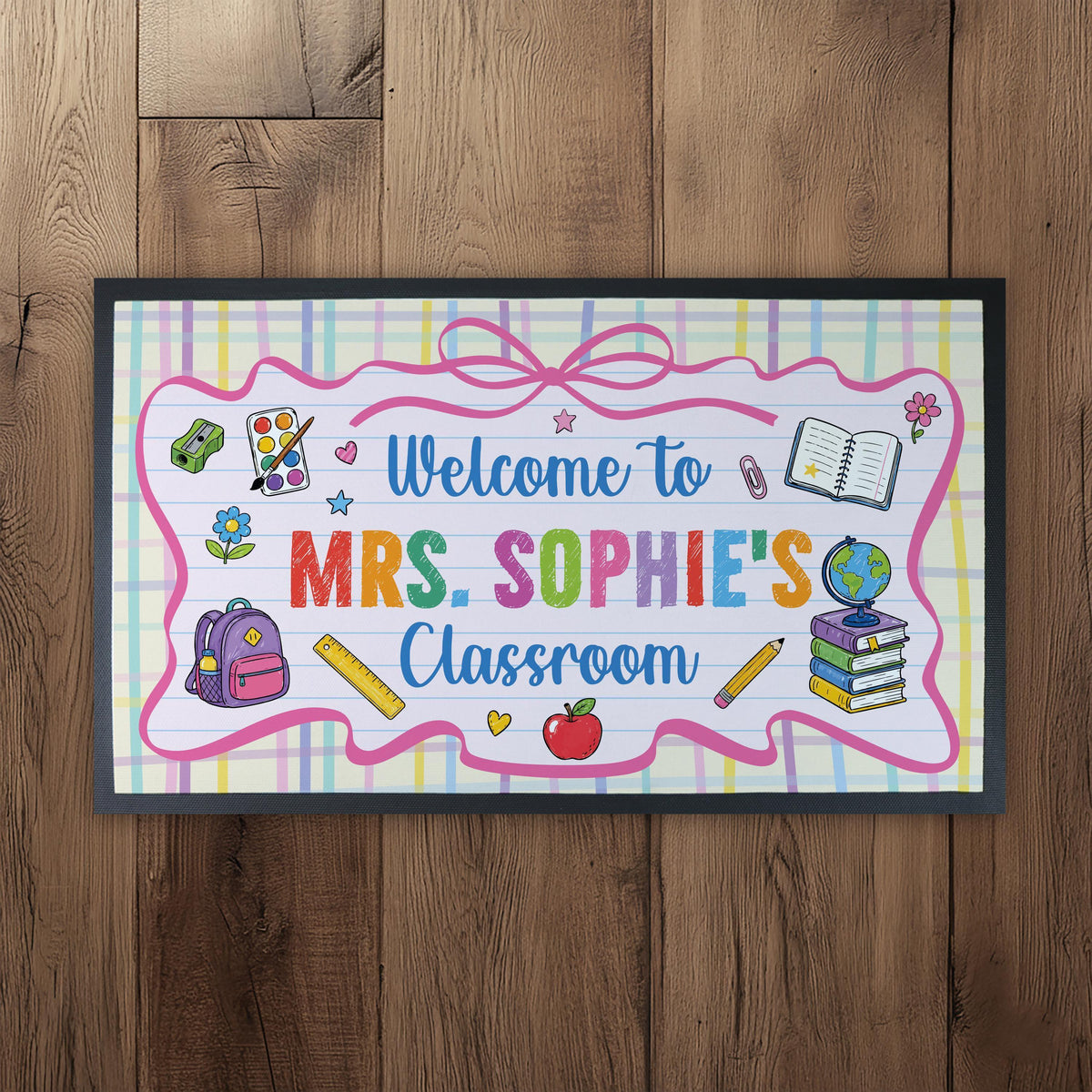 Personalized Classroom Doormat, Custom Teacher Welcome Mat, Welcome to My Classroom Mat