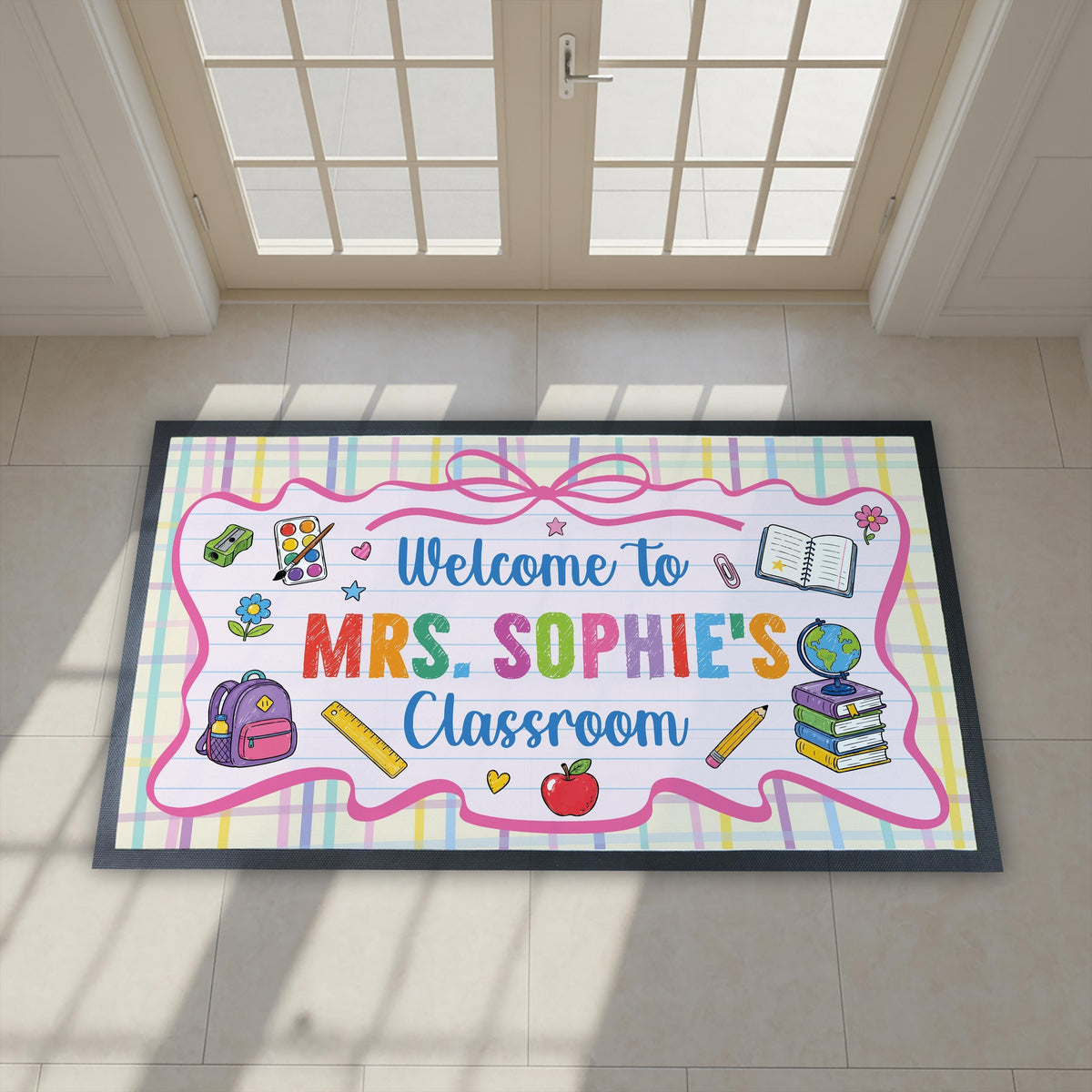 Personalized Classroom Doormat, Custom Teacher Welcome Mat, Welcome to My Classroom Mat