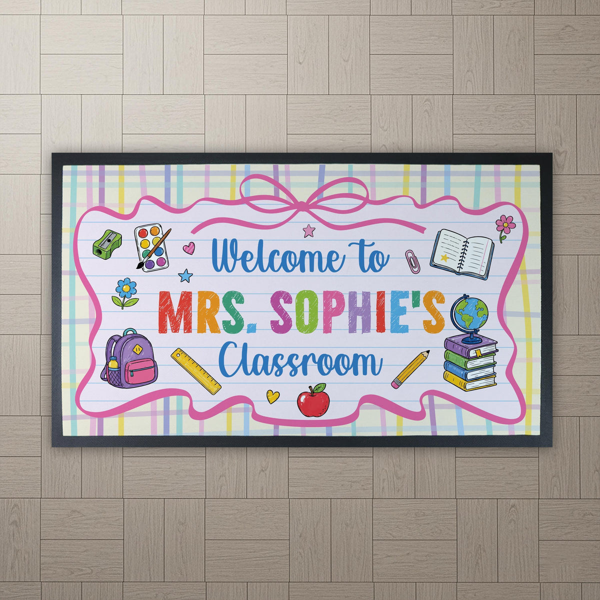 Personalized Classroom Doormat, Custom Teacher Welcome Mat, Welcome to My Classroom Mat