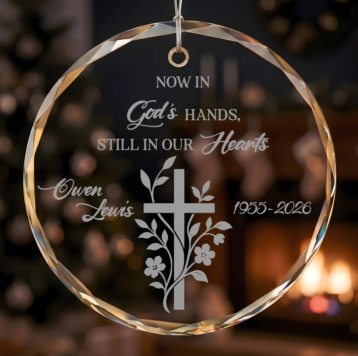 Now In God's Hands Still In Our Hearts Memorial Ornament