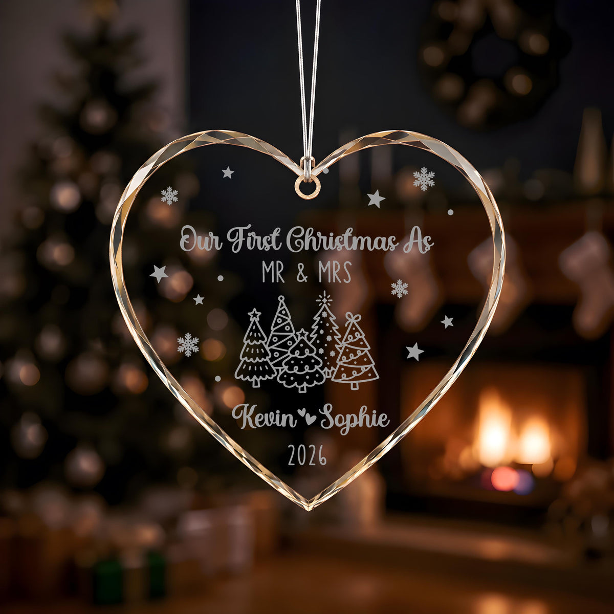 Our First Christmas As Mr and Mrs Ornament, Custom Couple First Christmas Married Keepsake