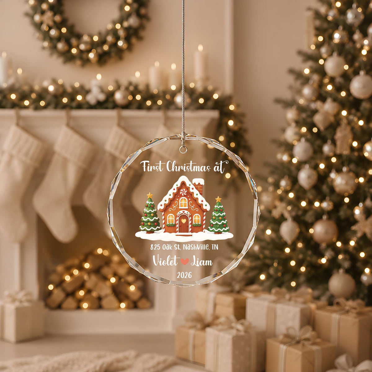 First Christmas in New Home Ornament, Personalized Gingerbread House Ornament