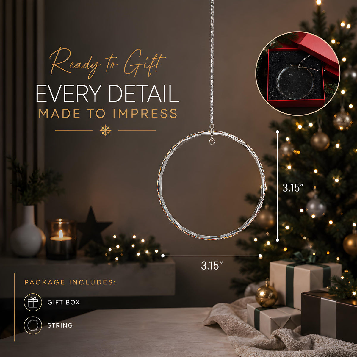Custom Our First Apartment Glass Ornament, Cute Engraved Housewarming Couple Keepsake