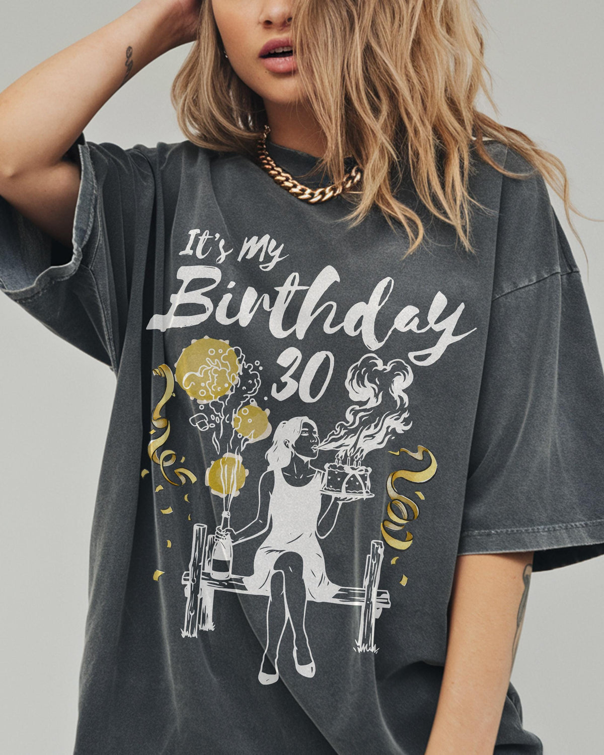 Birthday Champagne Shirt Comfort Colors®, Popping Champagne Trend Tee