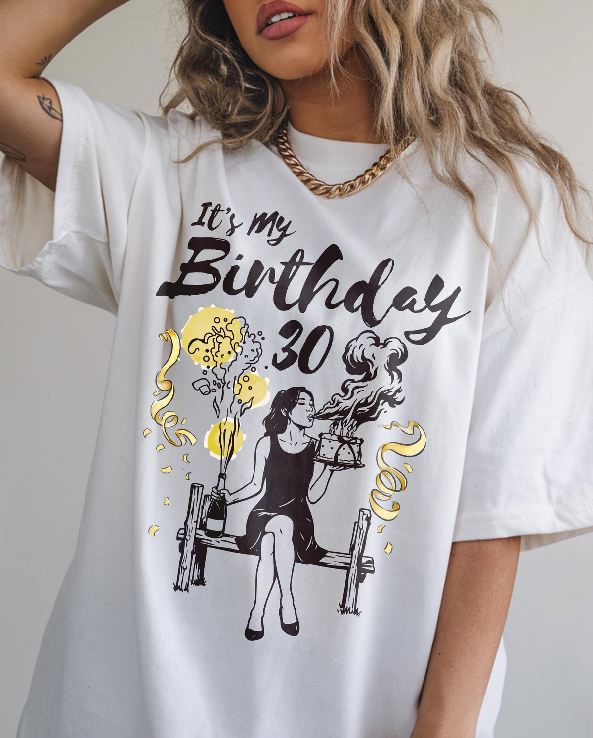 Birthday Champagne Shirt Comfort Colors®, Popping Champagne Trend Tee