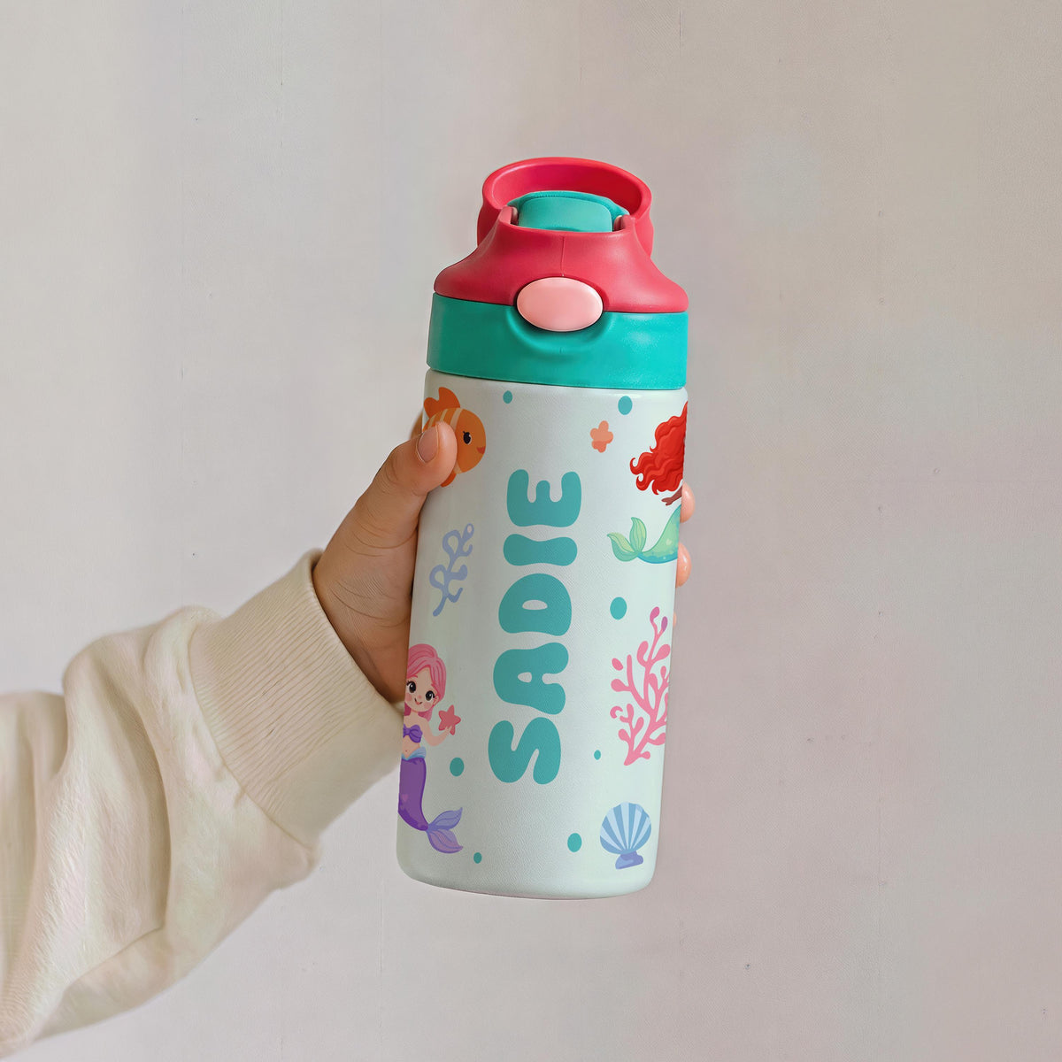 Custom Name Cute Kids Flip Straw Tumbler