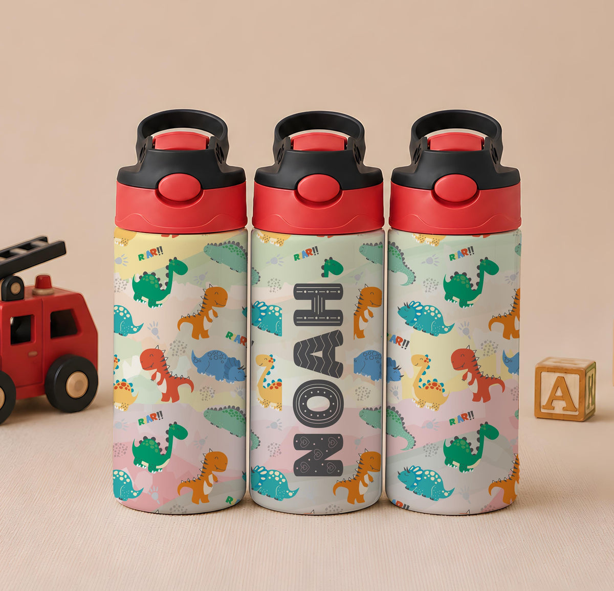 Personalized Kids Stainless Steel Tumbler with Straw, Custom Name Travel Cup