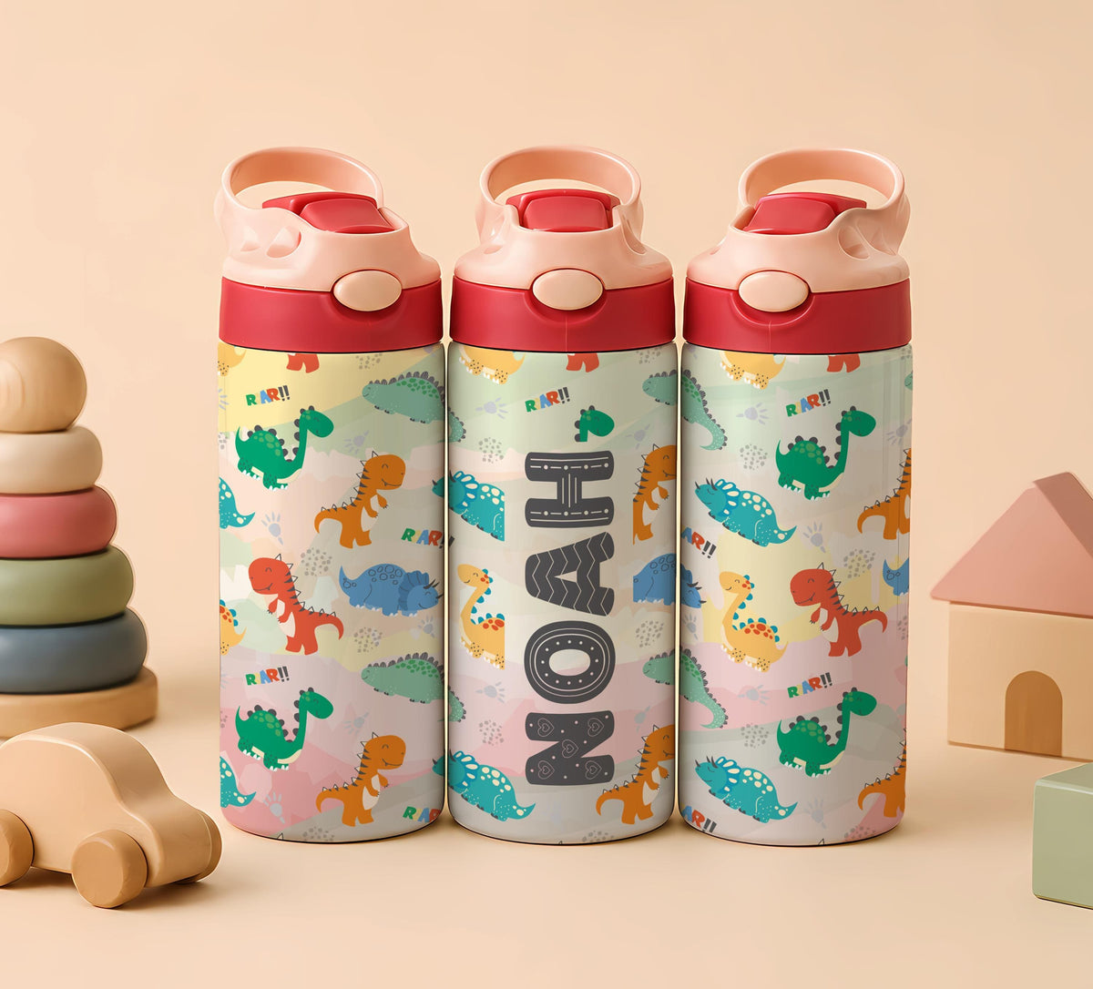 Personalized Kids Stainless Steel Tumbler with Straw, Custom Name Travel Cup