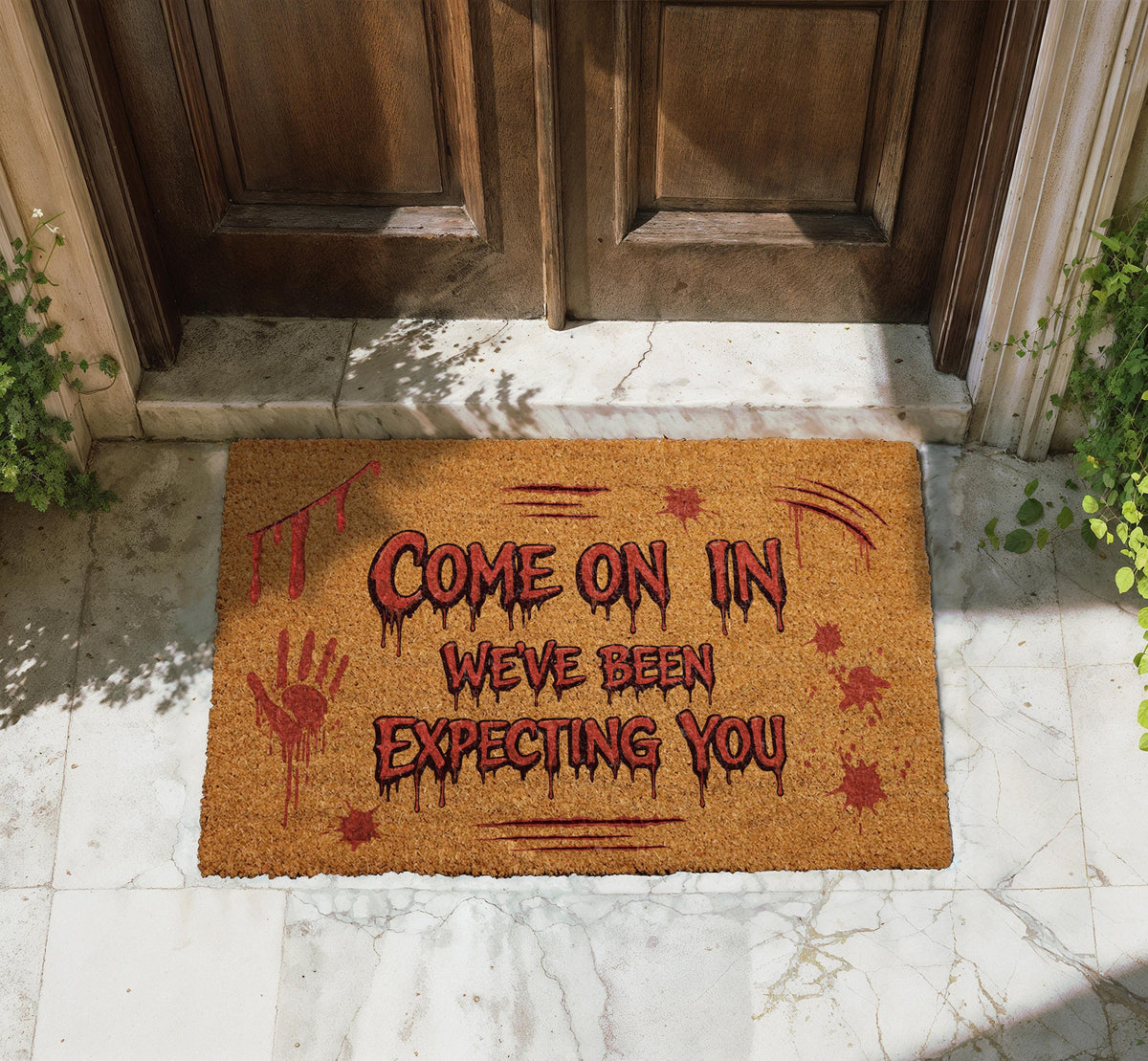 Come On In We've Been Expecting You Doormat, Scary Halloween Welcome Mat
