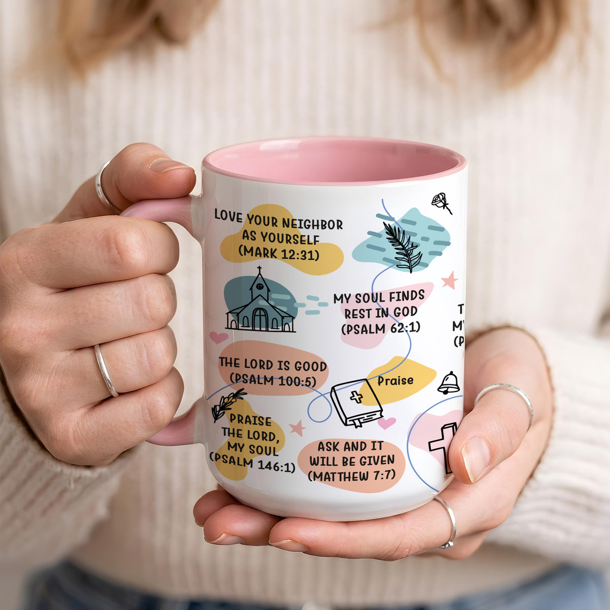 Christian Affirmation Mug, Daily Bible Verse Coffee Cup, Encouraging Scripture Mug