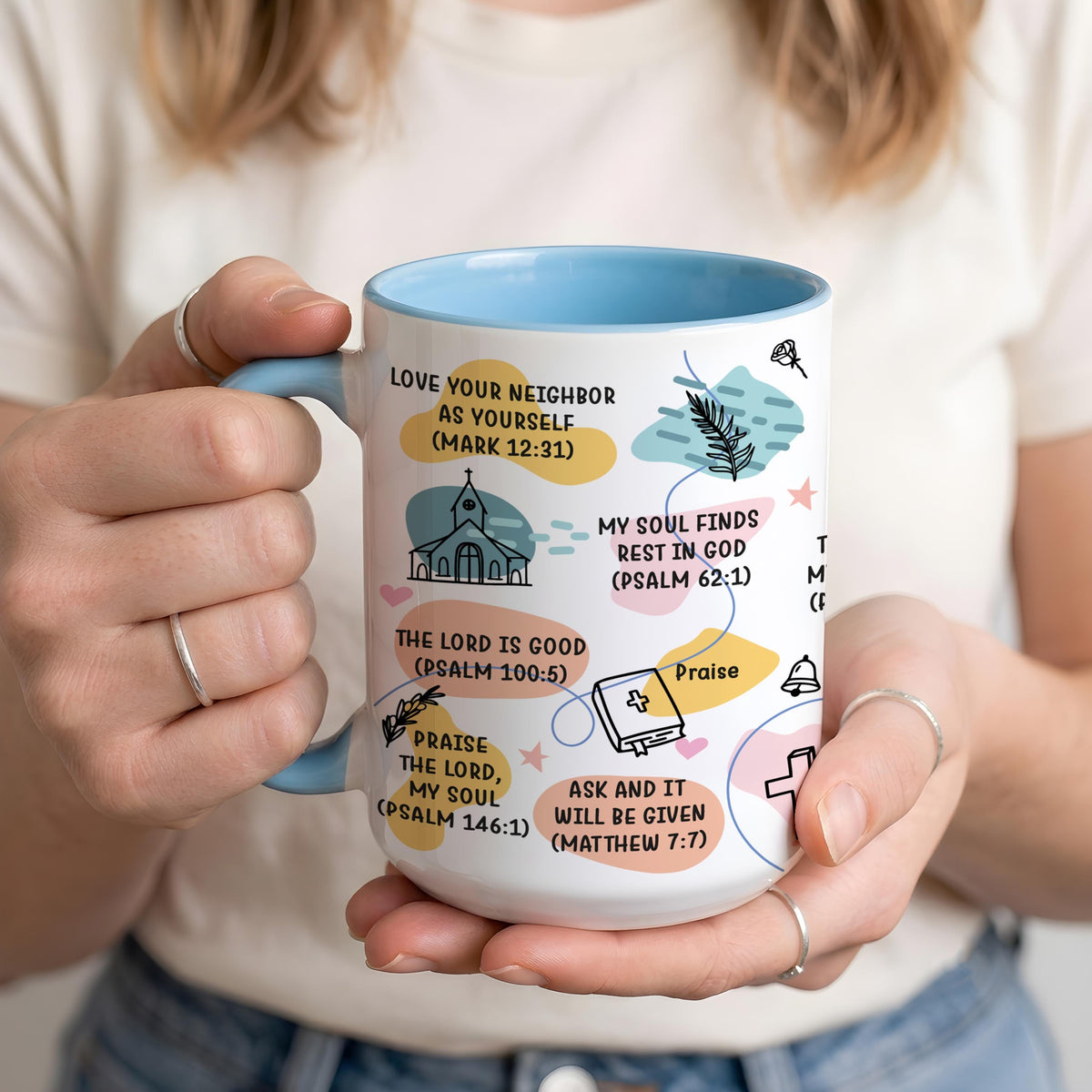Christian Affirmation Mug, Daily Bible Verse Coffee Cup, Encouraging Scripture Mug