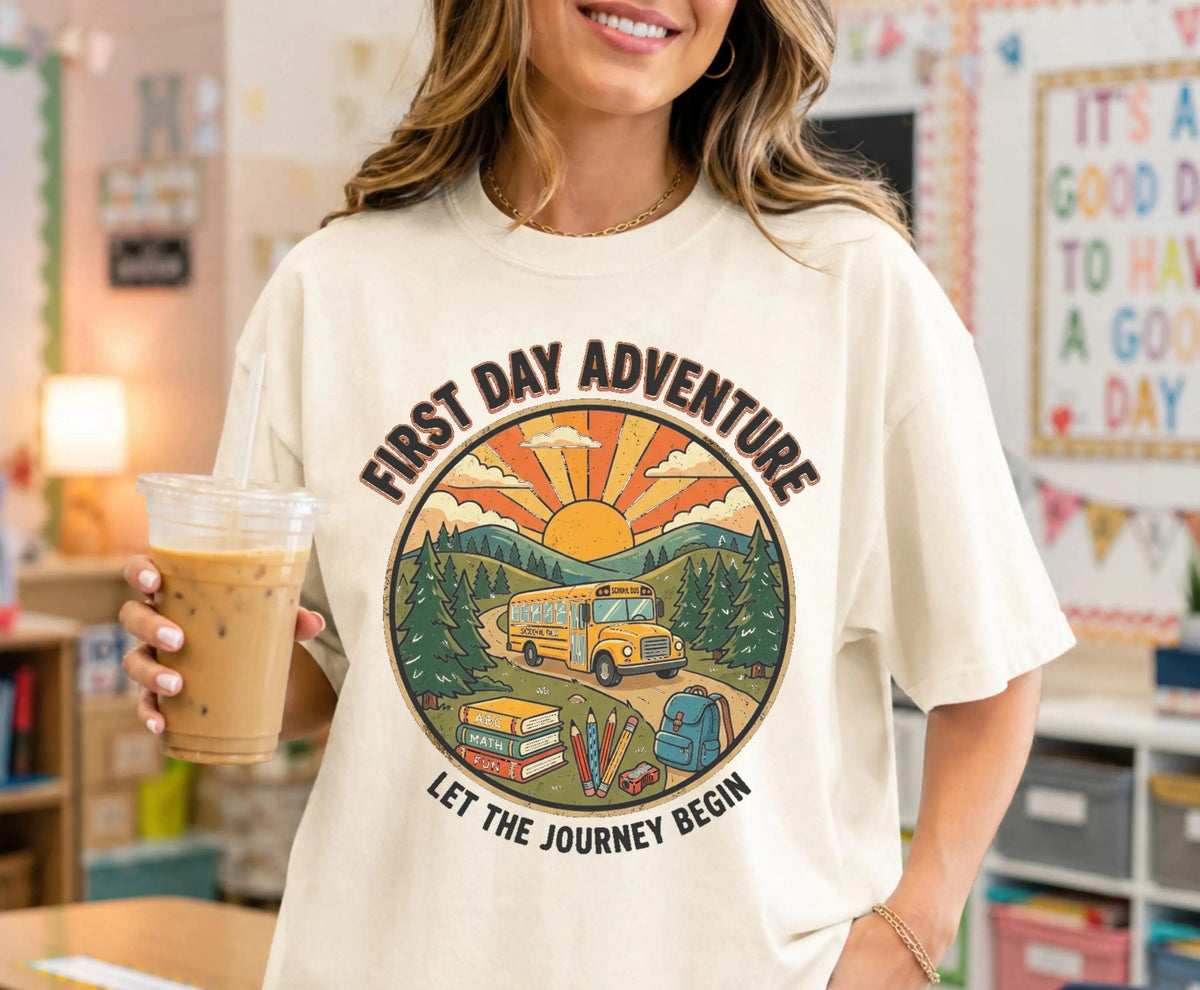 School Bus Comfort Colors® Shirt, Back to School Tee, First Day of School Gift, New Teacher T-shirts