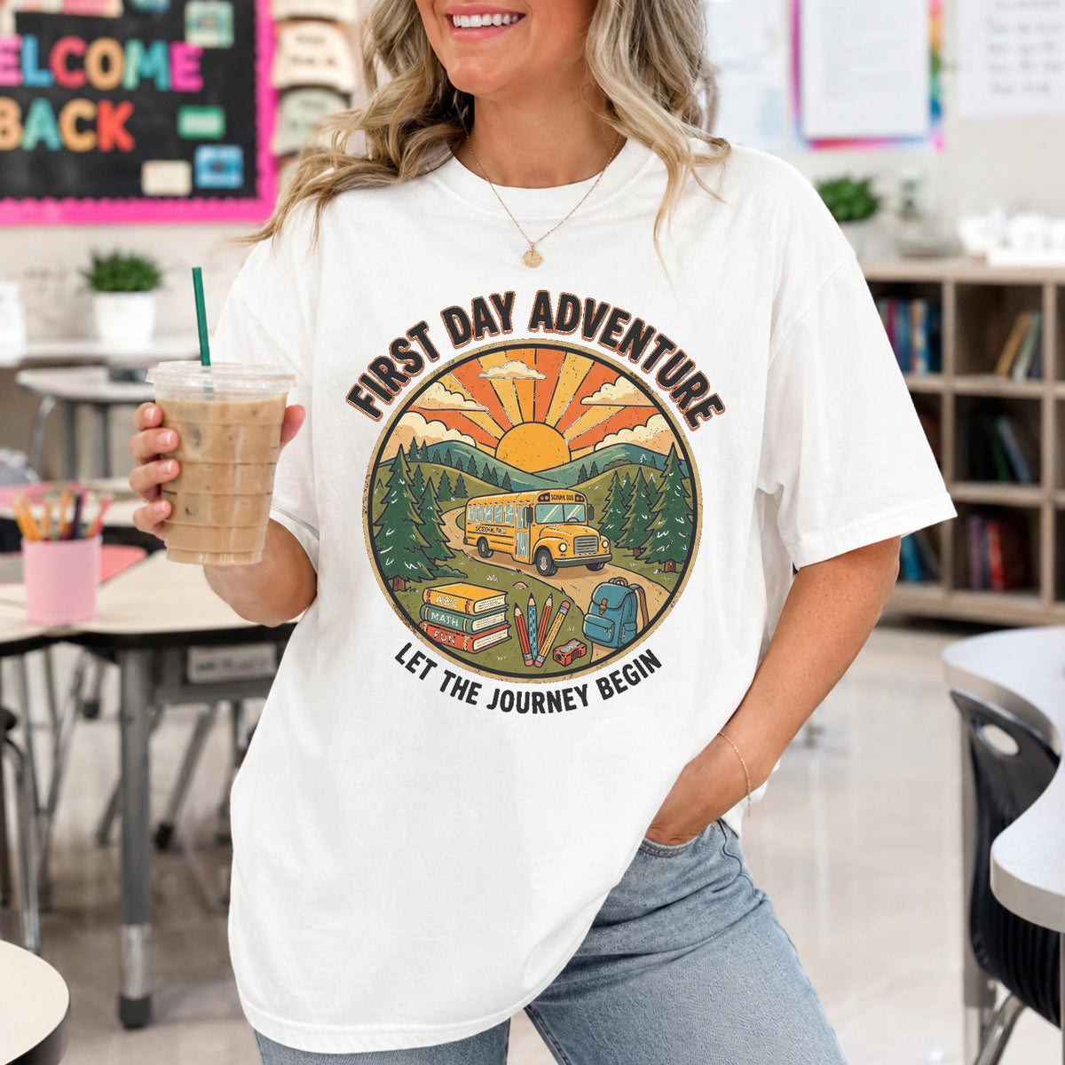 School Bus Comfort Colors® Shirt, Back to School Tee, First Day of School Gift, New Teacher T-shirts