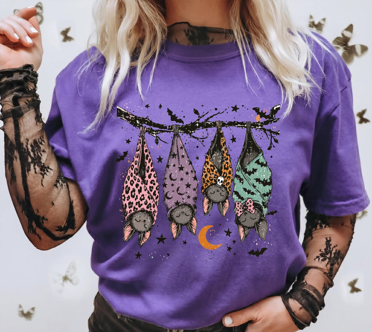 Spooky Bats Comfort Colors® Shirt, Funny Halloween T-shirt, Halloween Women Gift Tee