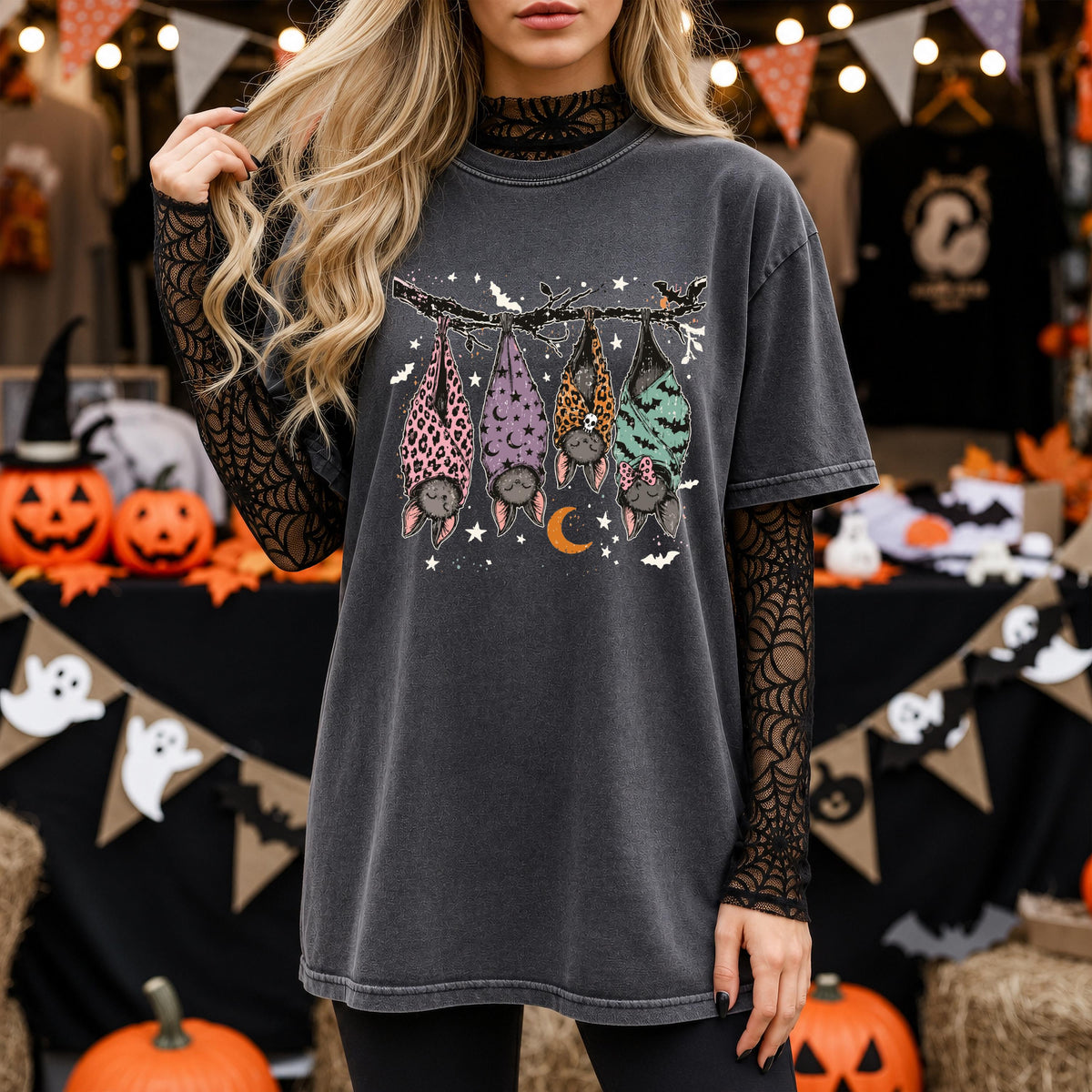 Spooky Bats Comfort Colors® Shirt, Funny Halloween T-shirt, Halloween Women Gift Tee