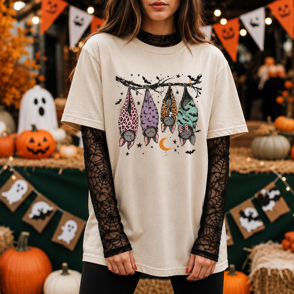 Spooky Bats Comfort Colors® Shirt, Funny Halloween T-shirt, Halloween Women Gift Tee