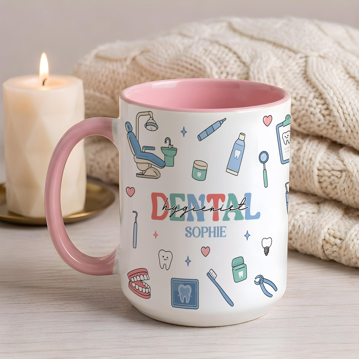 Custom Dental Hygienist Mug, Personalized Dentist Gift, RDH Graduation Gift