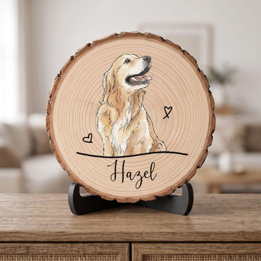 Custom Photo Wood Slice, Printed Pet Memorial Sign, Personalized Dog and Cat Plaque, Rustic Basswood Keepsake, Animal Decor Gift