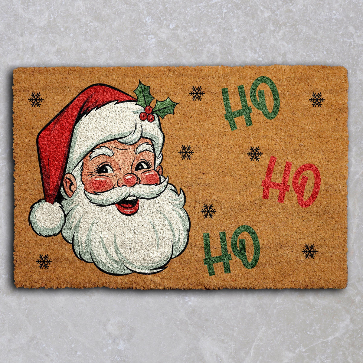 Cute Santa Claus Design Christmas Doormat, Retro Ho Ho Ho Welcome Mat
