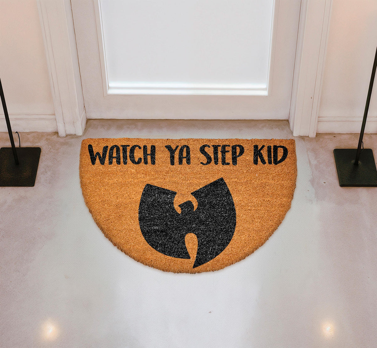 Watch Ya Step Kid Welcome Doormat, 90s Hip Hop Home Entrance Decor, Rap Lover Floor Mat