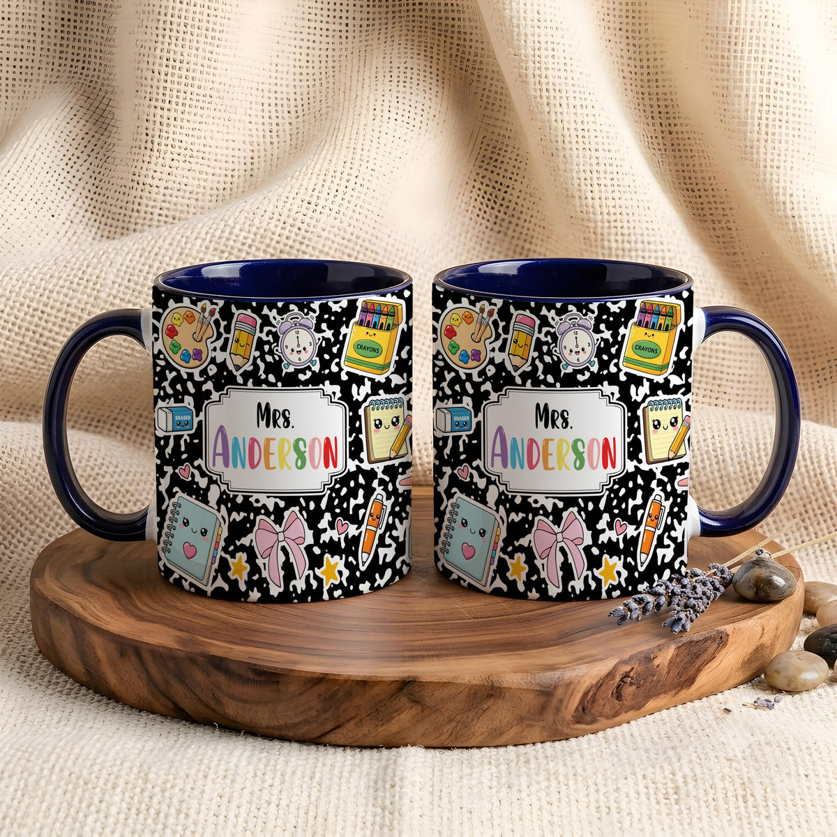 Personalized Teacher Mug, Cute School Supplies Coffee Cup, Back to School Gift