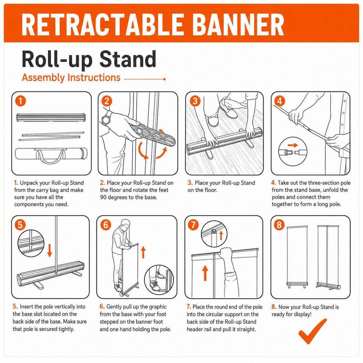 Memorial Retractable Banner, Personalized Photo Tribute Display (33x80'')