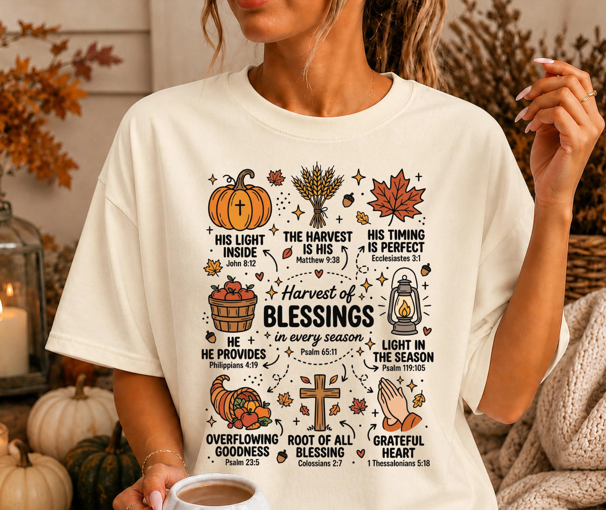 Religious Christian Comfort Colors® T-shirt, Bible Verse Fall Tee, Thanksgiving Gift Crewneck