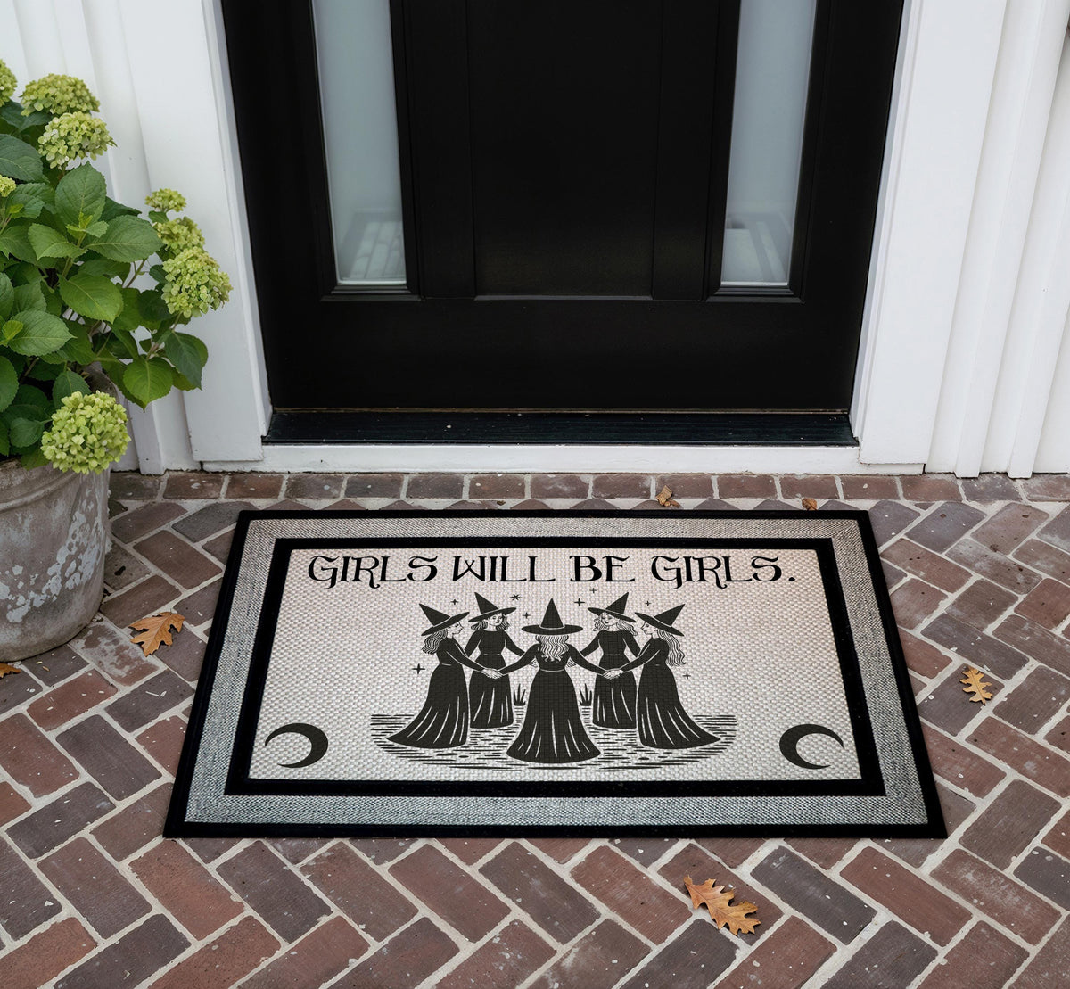 Girls Will Be Girls Doormat, Witches Coven Welcome Mat, Feminist Halloween Decor