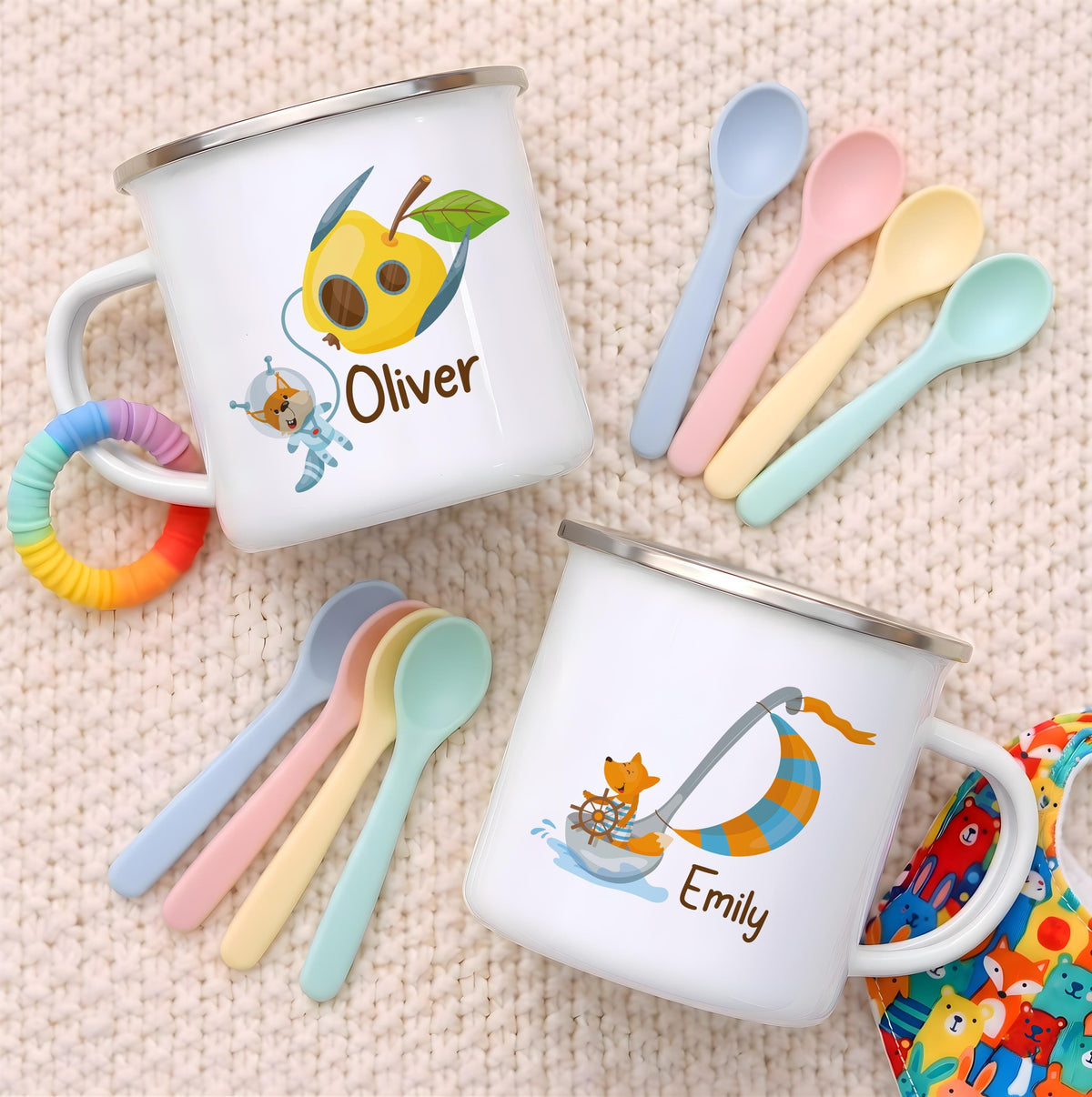 Personalized Kids Enamel Mug, Stainless Steel Camp Cup, Adventure Drinkware
