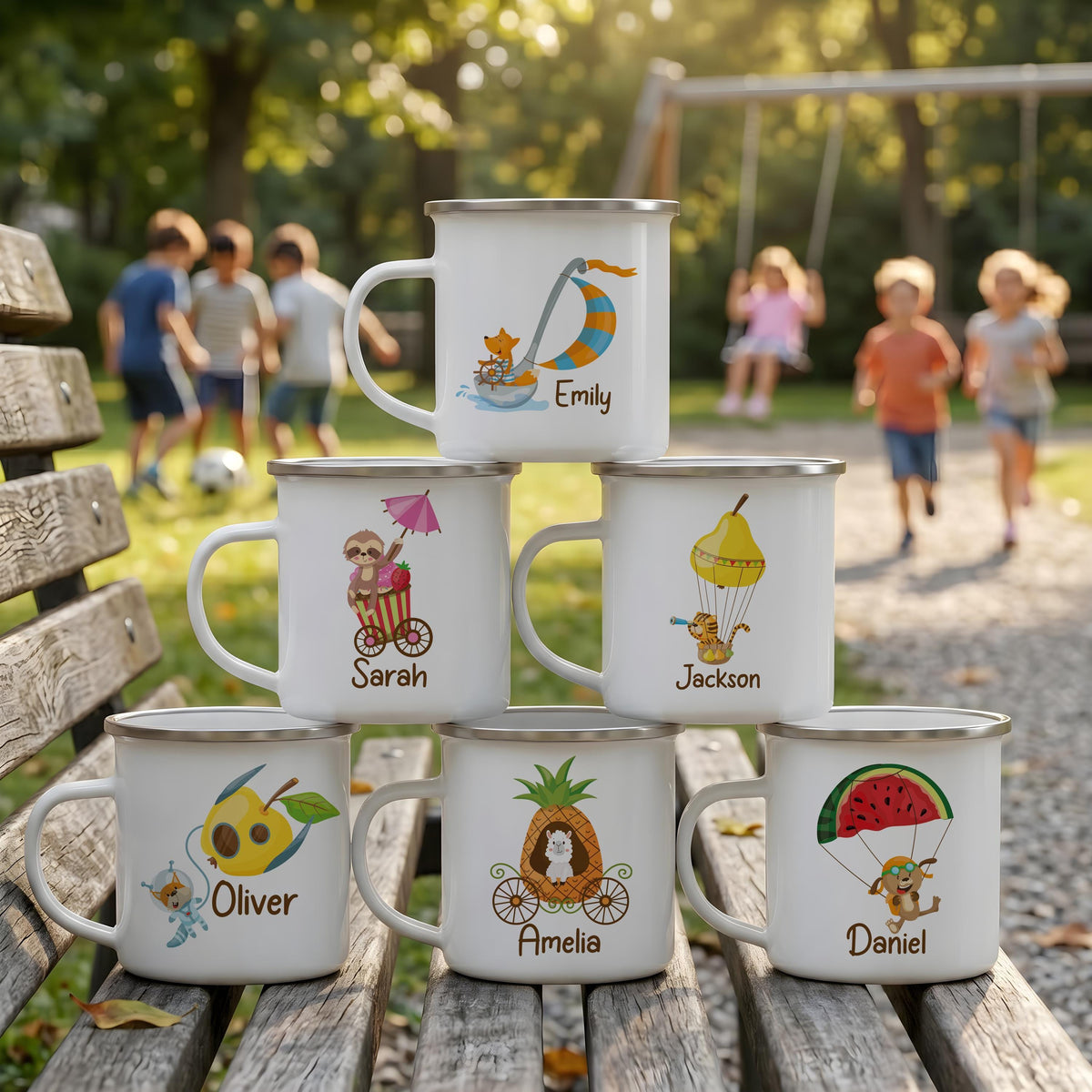 Personalized Kids Enamel Mug, Stainless Steel Camp Cup, Adventure Drinkware