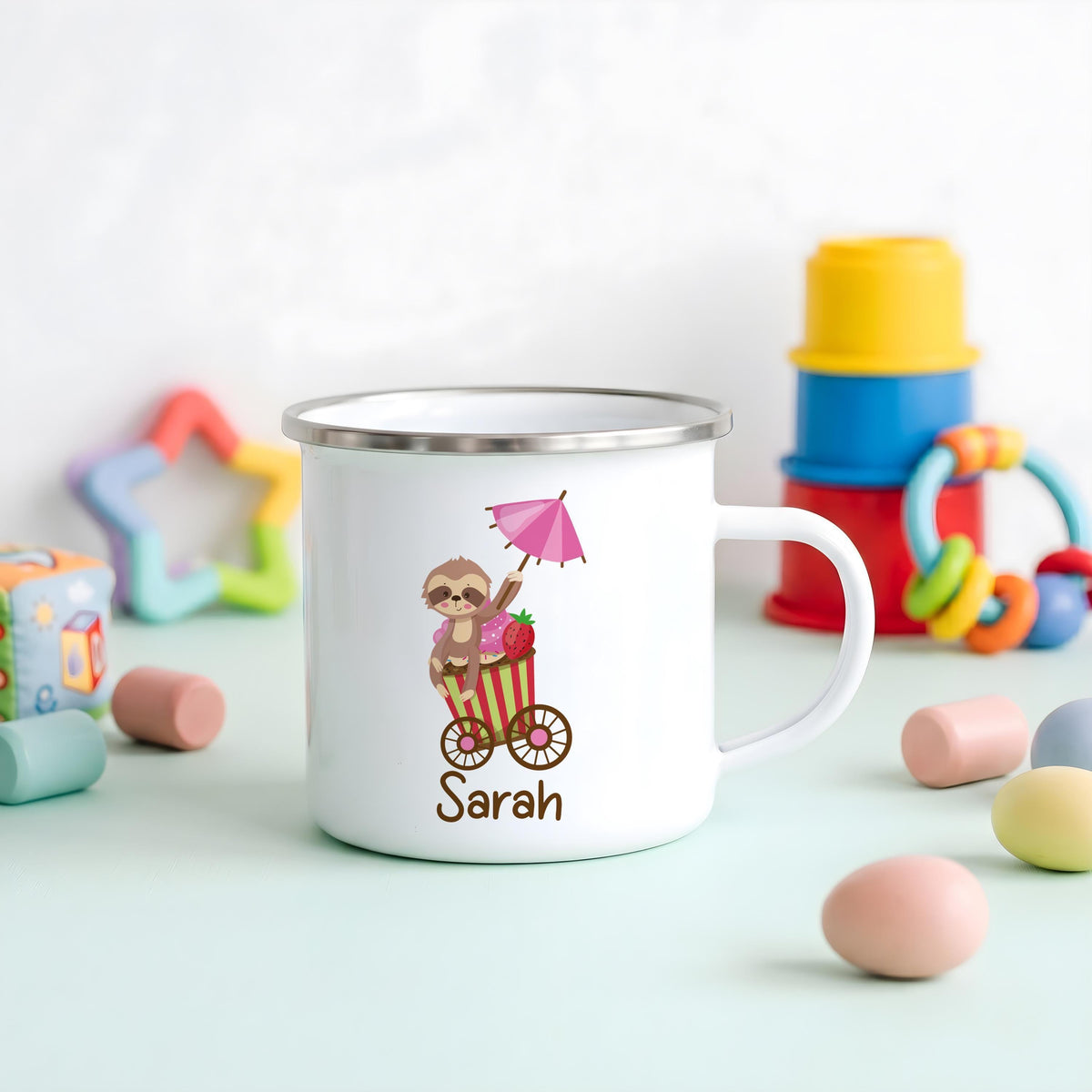Personalized Kids Enamel Mug, Stainless Steel Camp Cup, Adventure Drinkware