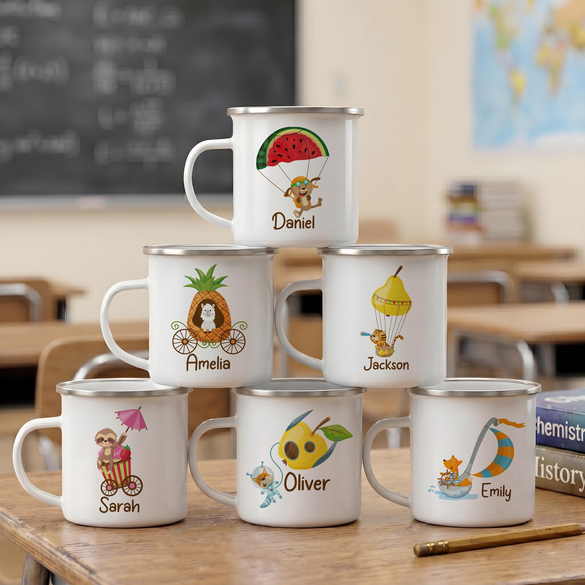 Personalized Kids Enamel Mug, Stainless Steel Camp Cup, Adventure Drinkware