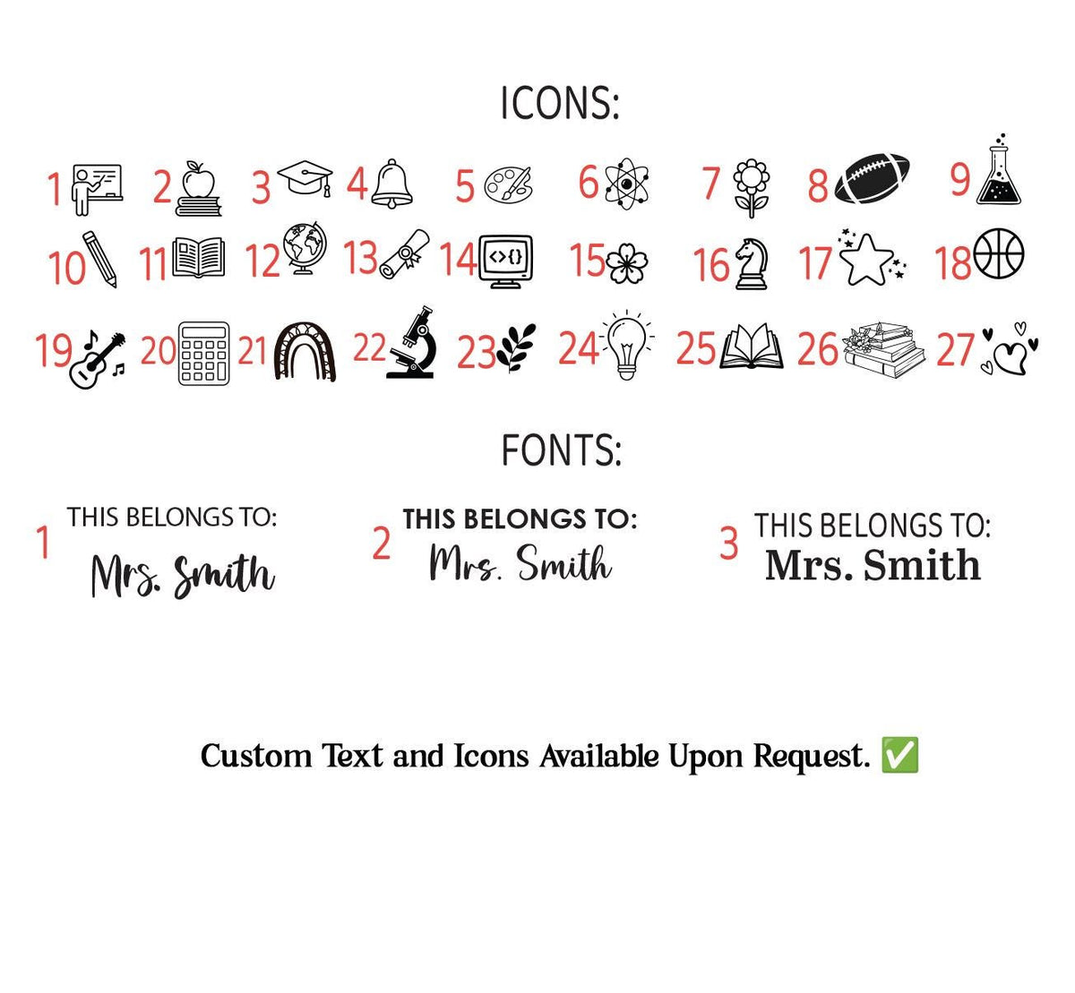 Personalized Teacher Name Labels, Book Stickers, Classroom Supply Rolls