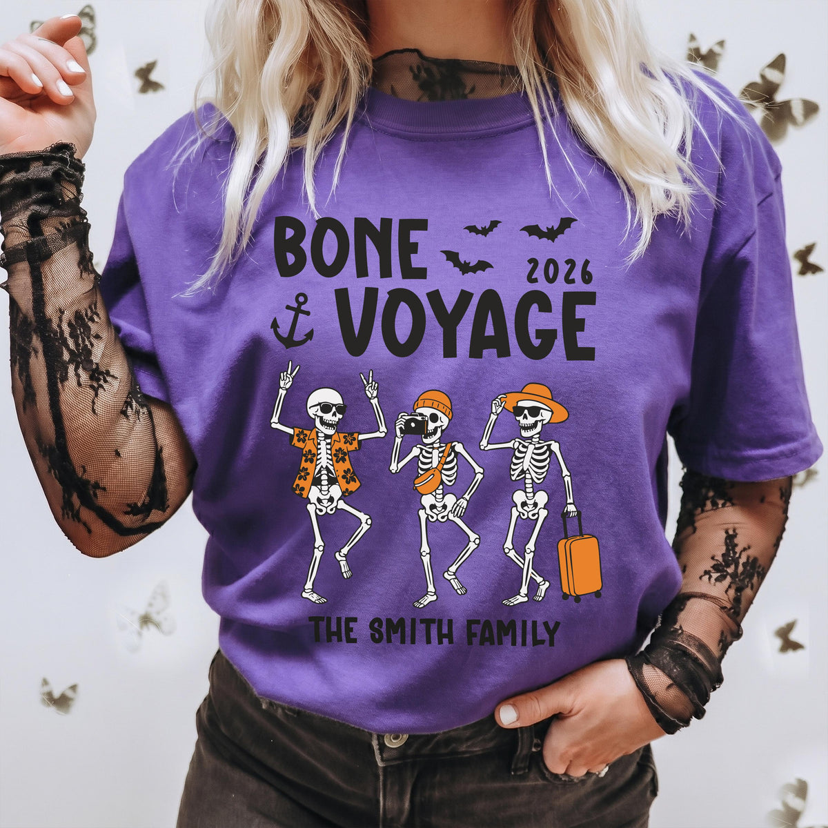 Custom Halloween Cruise Comfort Colors® T-Shirt, Skeleton Spooky Cruising Tee, Matching Family Cruise Shirt