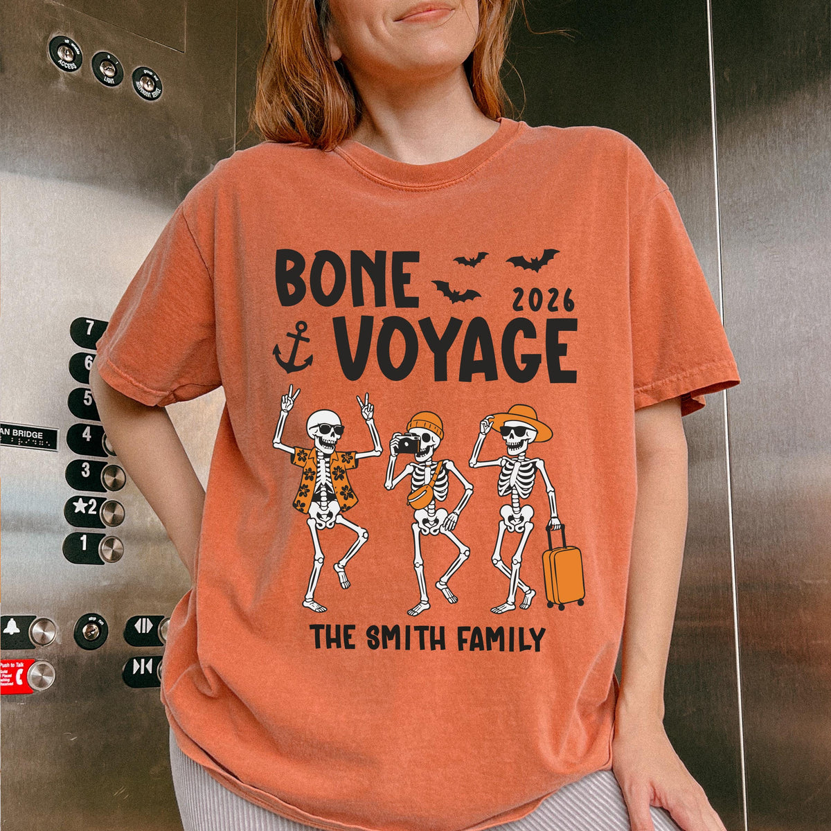 Custom Halloween Cruise Comfort Colors® T-Shirt, Skeleton Spooky Cruising Tee, Matching Family Cruise Shirt