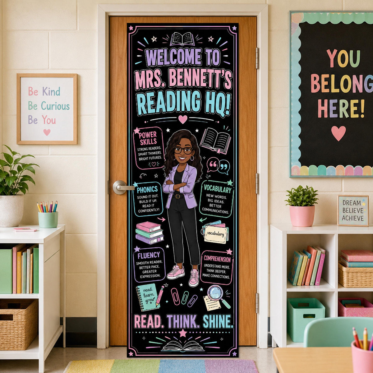 Personalized Teacher Reading Adventure Door Banner | Classroom Decor Welcome Sign
