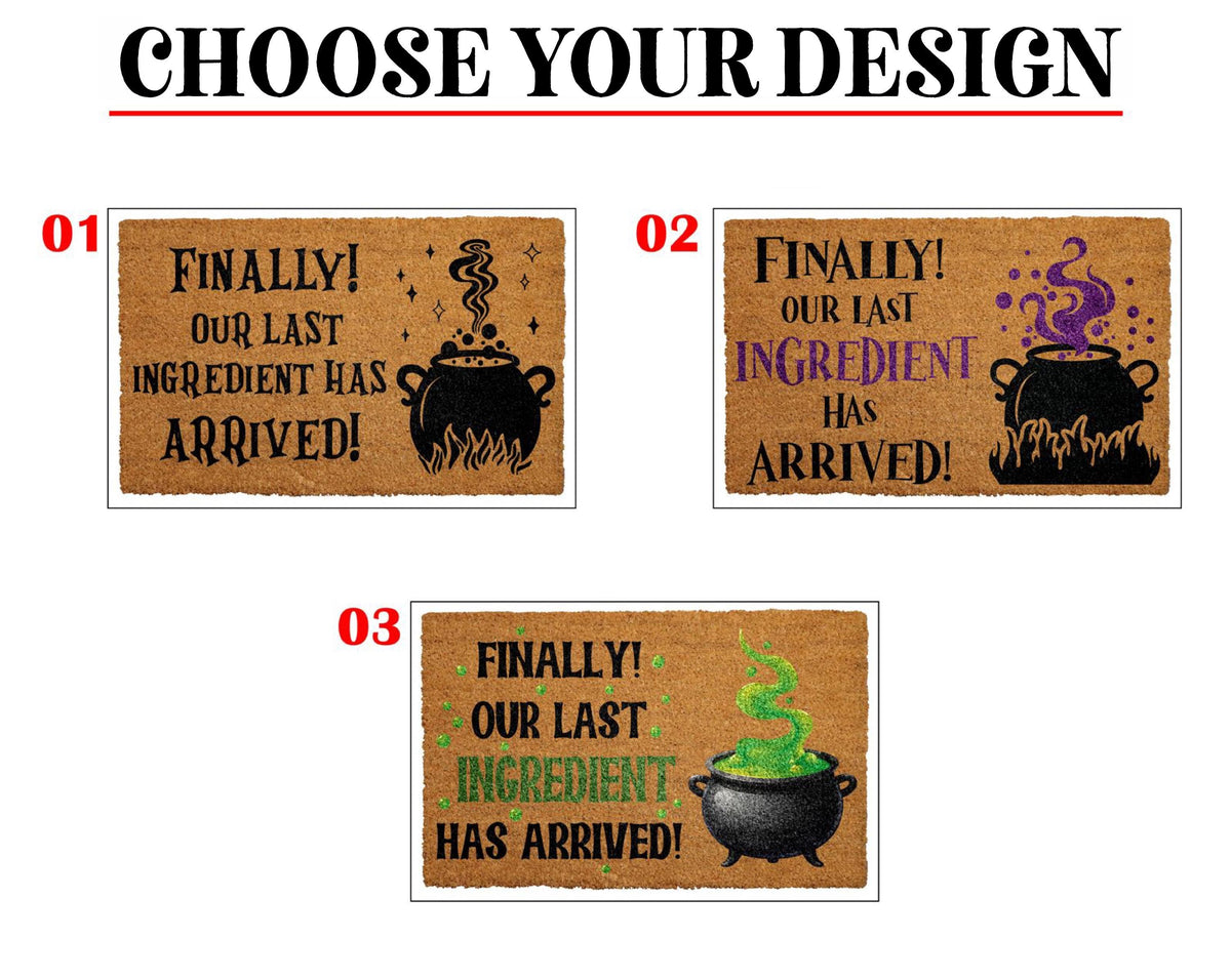 Halloween Witches Cauldron Door Mat, Spooky Welcome Mat, Outdoor Rug