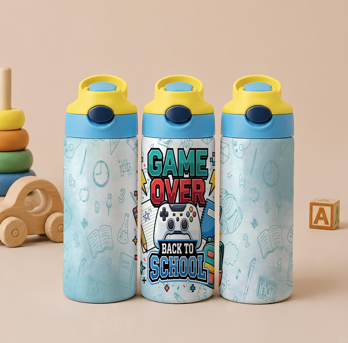 Personalized Gamer Kids Tumbler, Back to School Stainless Steel Cup
