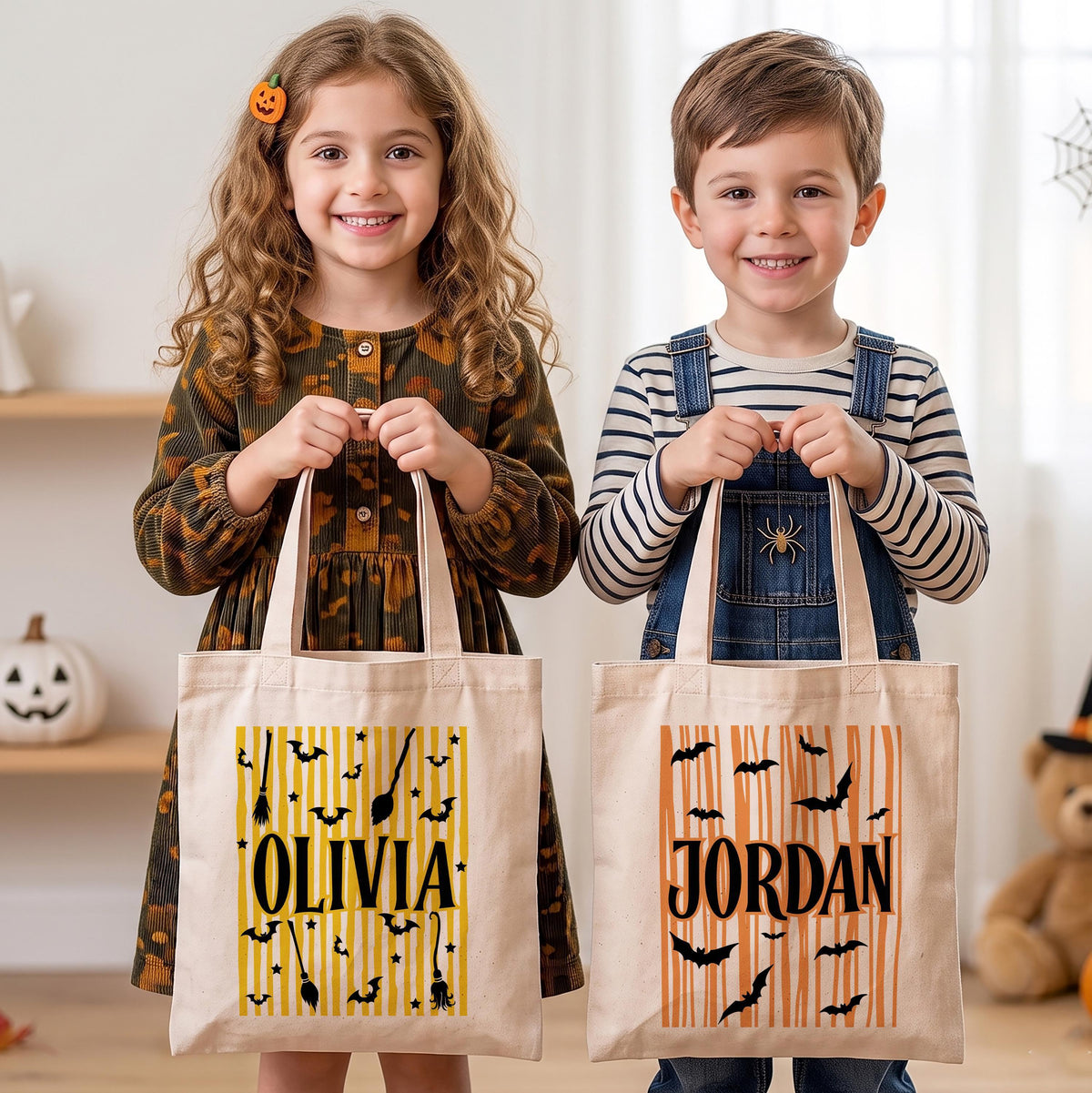 Personalized Halloween Canvas Tote Bag