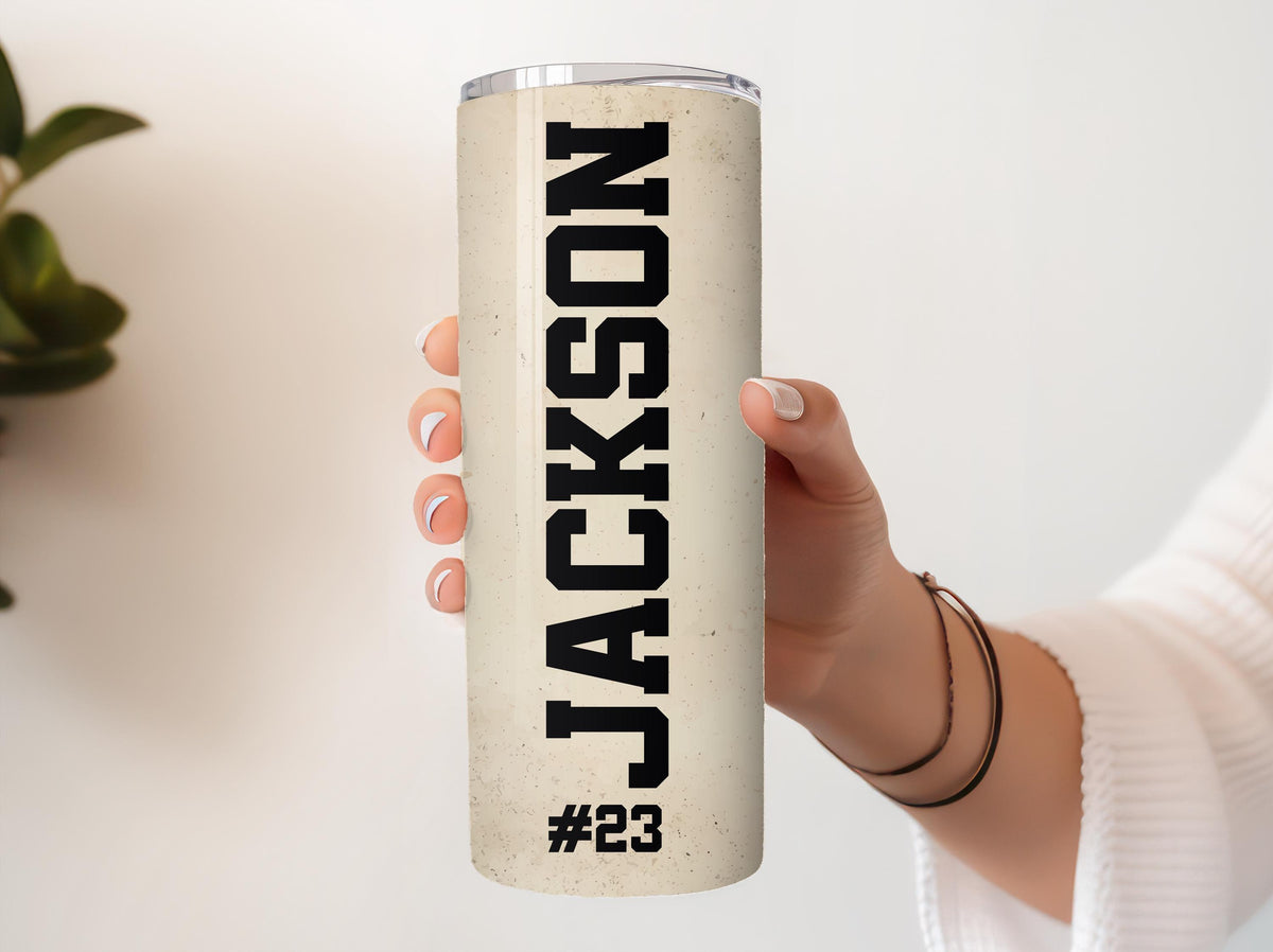 Custom Name Baseball Tumbler with Straw
