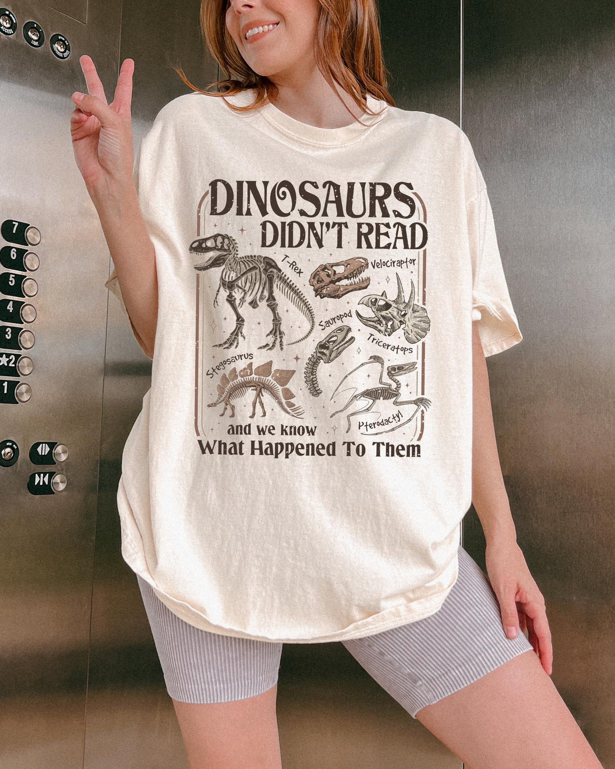 Dinosaurs Didn't Read Comfort Colors® Shirt, Funny Book Lover Shirt, Librarian Tee, Bookish Gift Tee