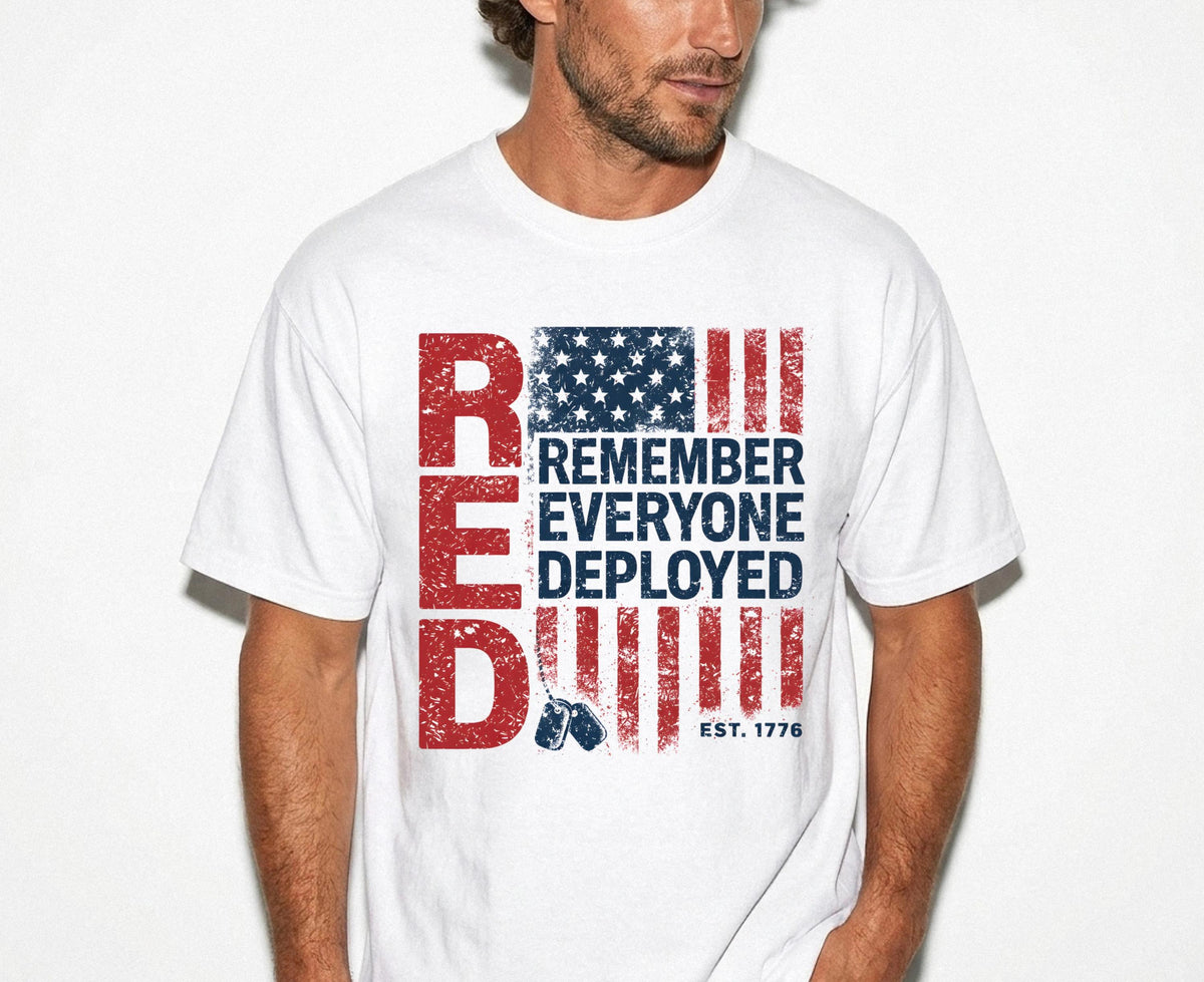 Remember Everyone Deployed Distressed Flag Shirt