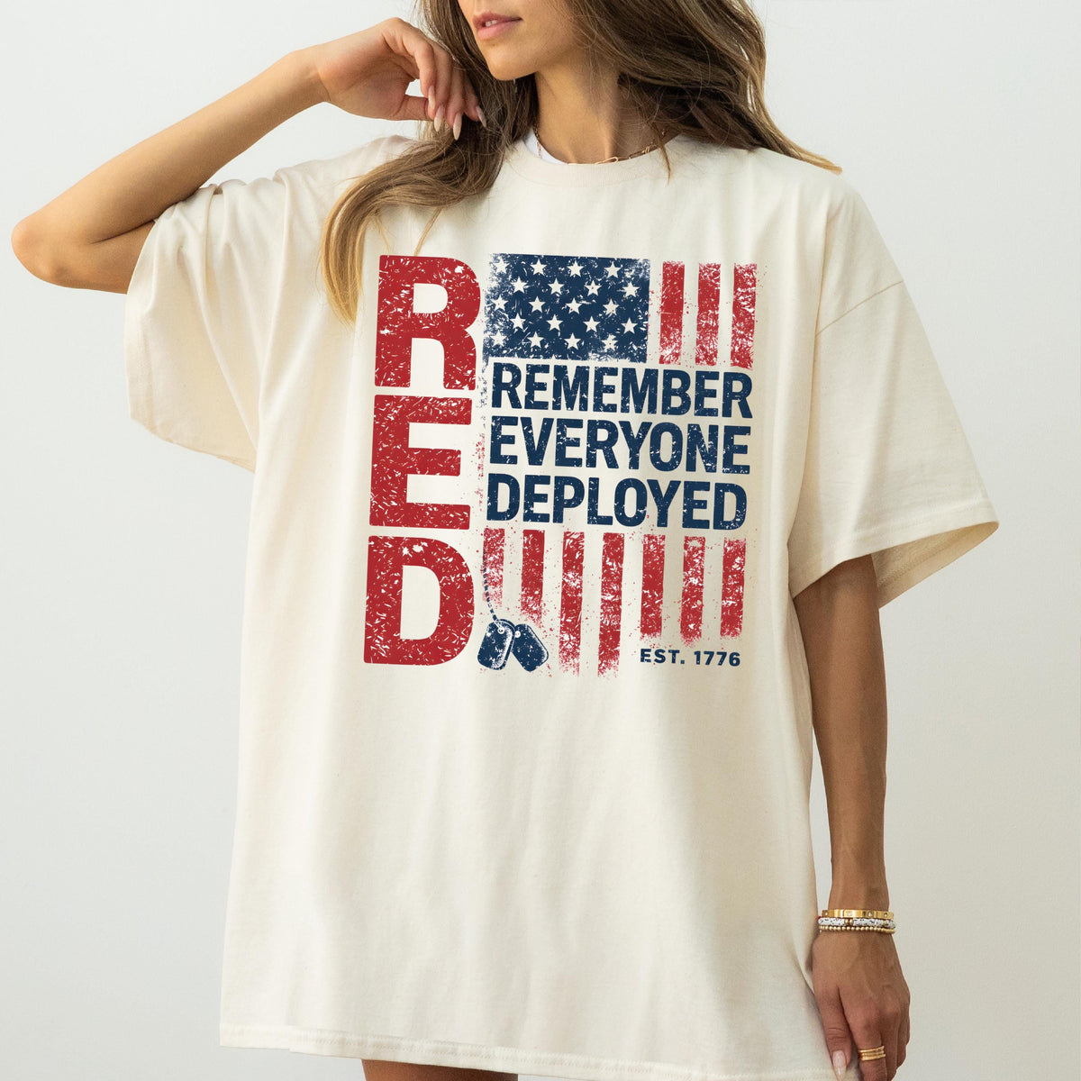 Remember Everyone Deployed Distressed Flag Shirt