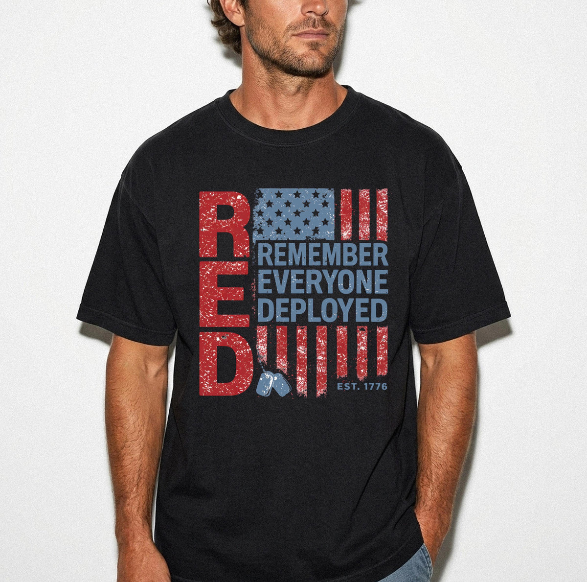 Remember Everyone Deployed Distressed Flag Shirt