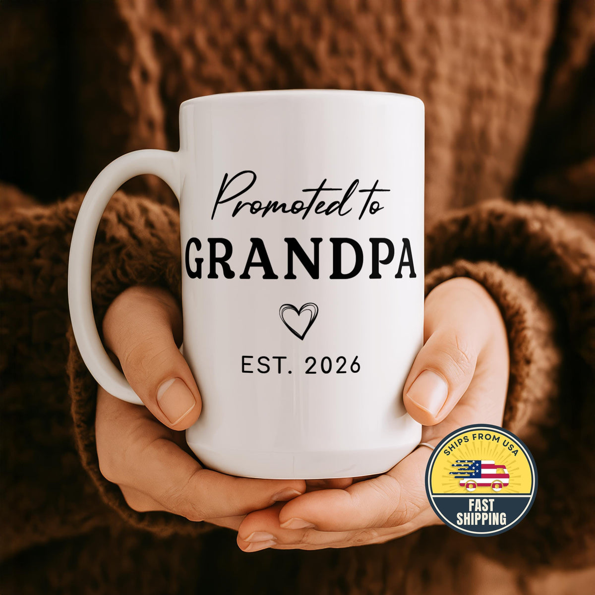 Promoted to Grandma Grandpa Mug, Est Grandparents Mug, Pregnancy Announcement Coffee Cup