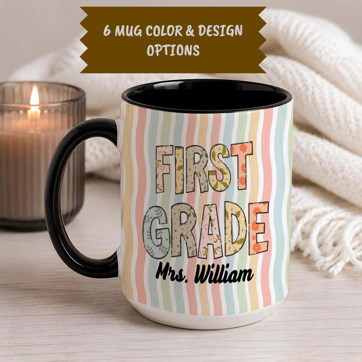 Custom Name Coffee Mug for Pre-K & Elementary Teachers