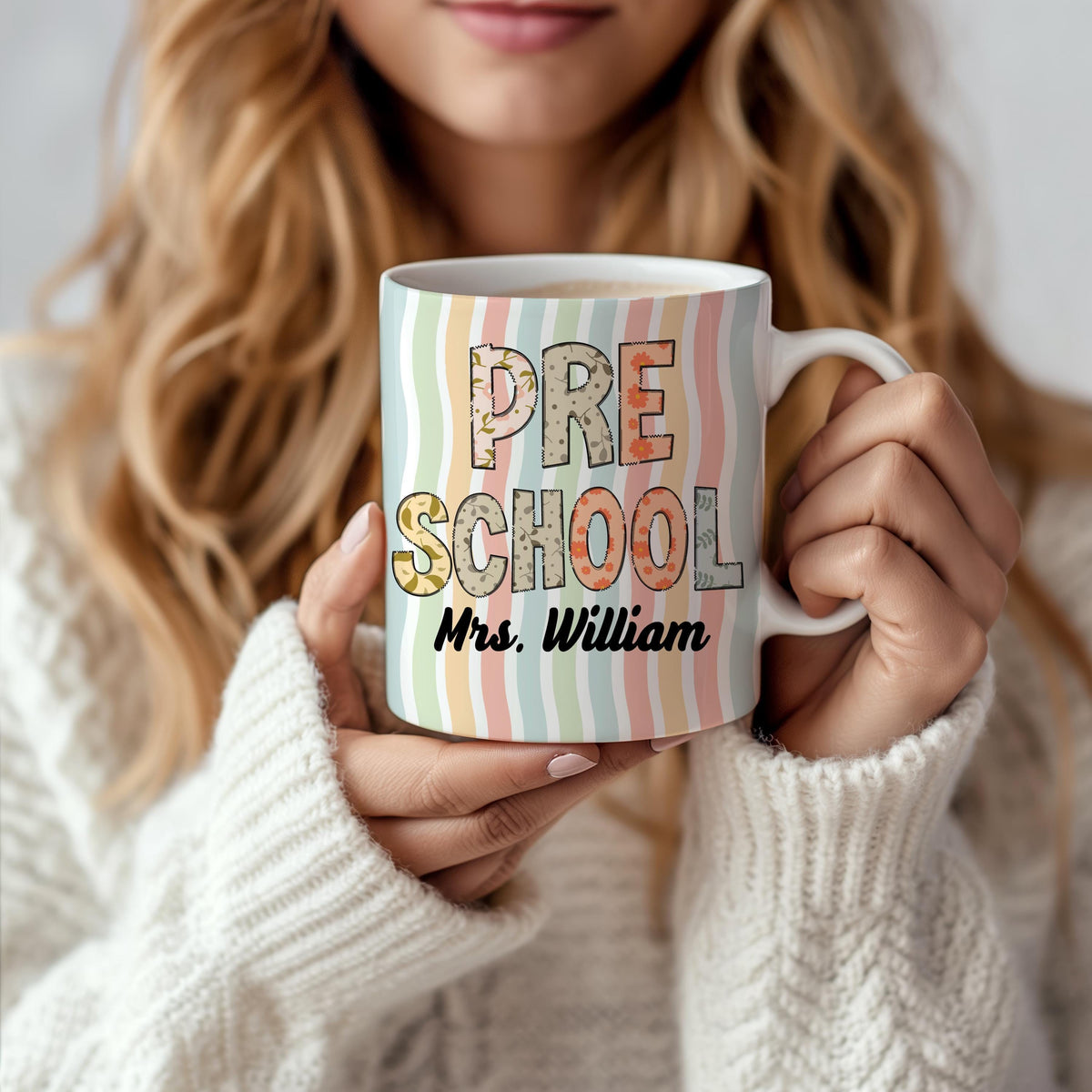 Custom Name Coffee Mug for Pre-K & Elementary Teachers
