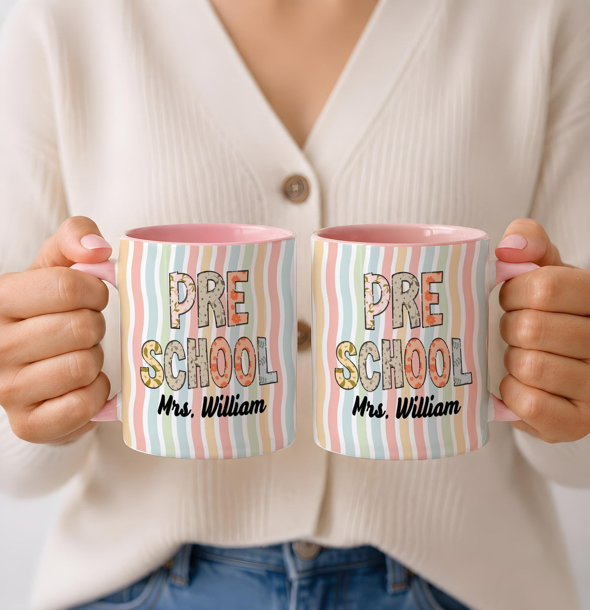 Custom Name Coffee Mug for Pre-K & Elementary Teachers