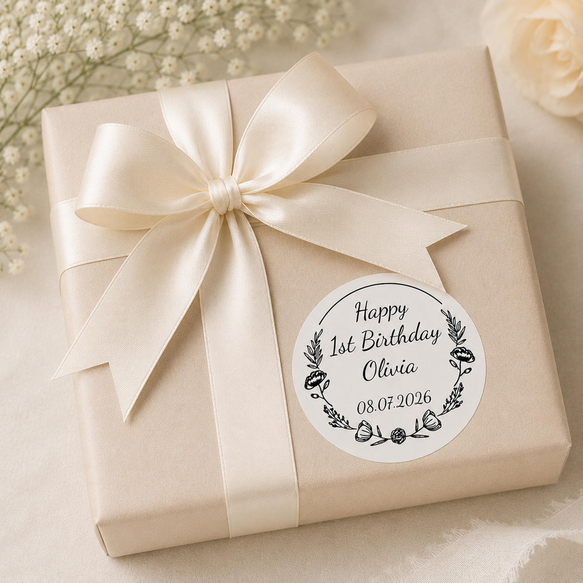 Wedding Favor Stickers, Customized Bridal Shower Labels,Floral Stickers, Birthday Gift Decal